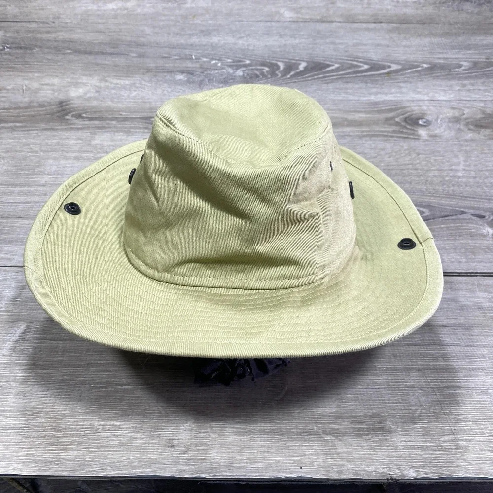 Abercrombie &‎ Kent Hat Boonie  Mens 7 1/2 Beige Safari Wide Brim Cotton